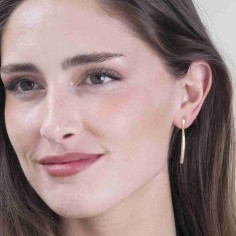 Pendientes largos modernos de Plata con Baño de Oro 2