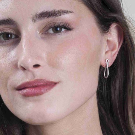 Pendientes oval mini de Plata de ley 925