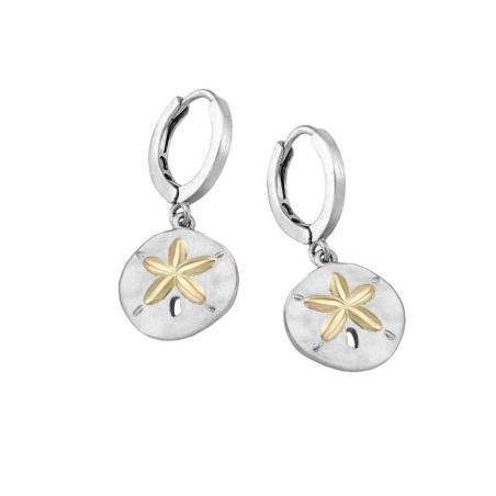 Pendientes huggie de estrellas en plata con baño de Oro