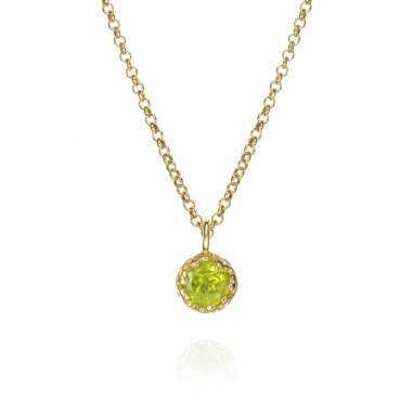 Colgante Olivino de plata con baño de oro 18K