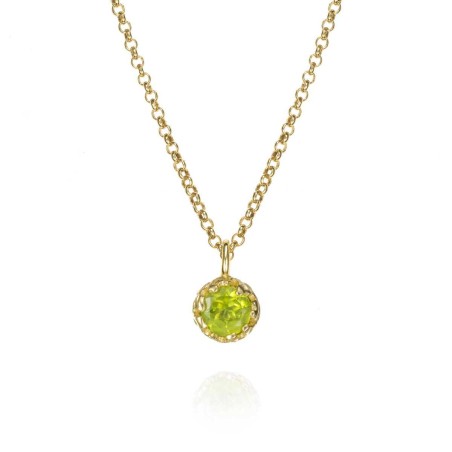 Colgante Olivino de plata con baño de oro 18K