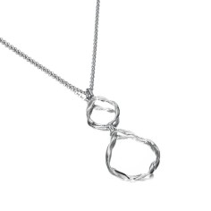 Colgante irregular dos eslabones en plata de ley