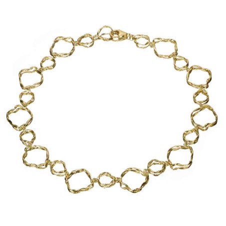 Collar de formas irregulares plata de ley con baño de oro 18k