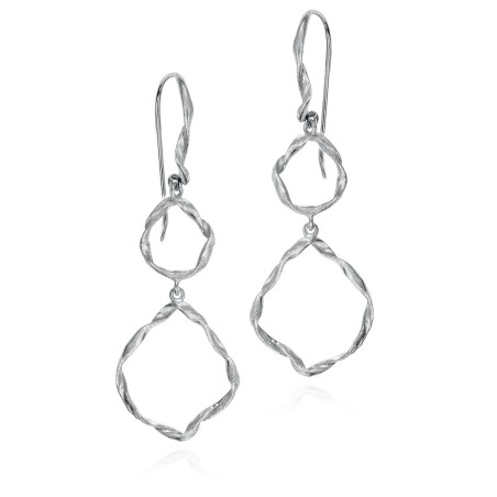 Pendientes de gancho irregulares plata de ley