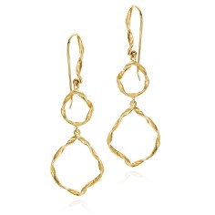 Pendientes gancho irregulares plata de ley con baño de oro 18k