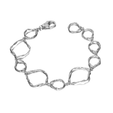 Pulsera eslabones irregulares plata de ley