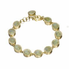 Pulsera pequeña de Amatista Verde en baño de oro 18k