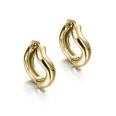 Pendientes con forma irregular en plata de ley con baño de oro 18k