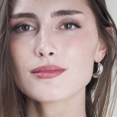 Pendientes ondulados con gancho en plata de ley 925 2