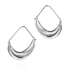 Pendientes de gancho diseño ondulado en plata de ley 925