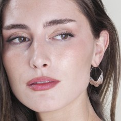 Pendientes de gancho diseño ondulado en plata de ley 925 2