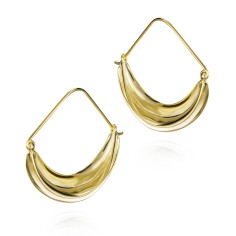 Pendientes de gancho diseño ondulado con baño de oro 18k