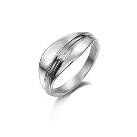 Anillo con diseño ondulado en plata de ley 925