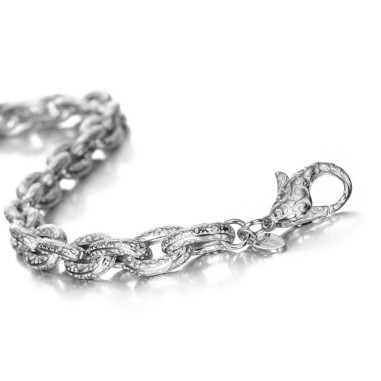 Collar de plata de ley 925 con eslabones de estilo floral