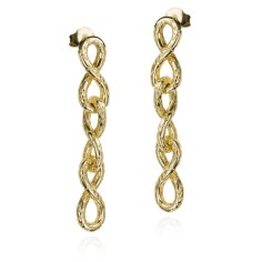 Pendientes largos Infinito en plata de ley 925 con baño de oro 18k