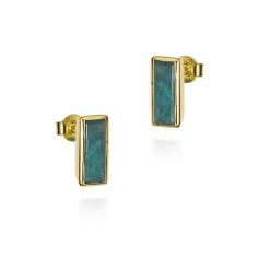 Pendientes de apatita en plata de ley bañada en oro 18k