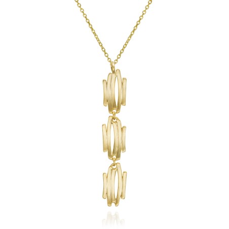 Colgante de motivo irregular largo con baño de oro 18k
