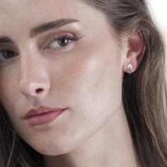 Pendientes de plata de ley motivo irregular 2