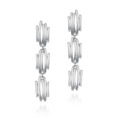 Pendientes largos de motivo irregular en plata de ley