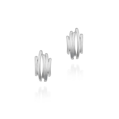 Pendientes midi de plata de ley motivo irregular