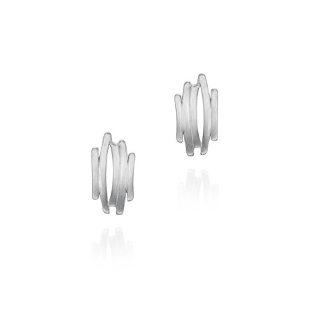 Pendientes midi de plata de ley motivo irregular