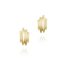 Pendientes midi con baño de oro 18k motivo irregular