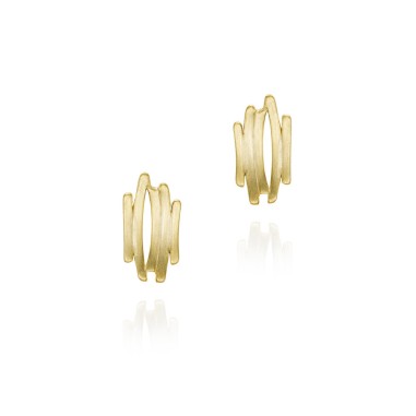 Pendientes midi con baño de oro 18k motivo irregular
