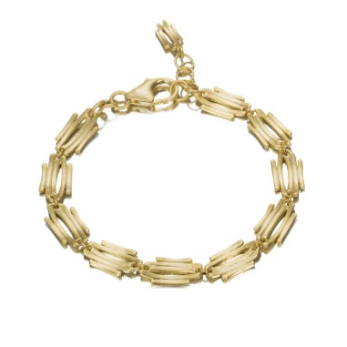 Pulsera de motivos irregulares con baño de oro 18k