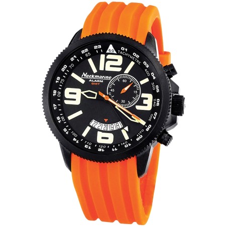 RELOJ HOMBRE DE ACERO CORREA DE CAUCHO CUARZO 44MM NECKMARINE X-PLORER ALARMA - NKM13757M04