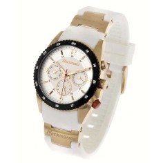 RELOJ NECKMARINE DE ACERO DORADO DE MUJER CON PULSERA DE CAUCHO BLANCA CUARZO 38MM ADMIRAL - NKM13657MS01